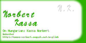 norbert kassa business card